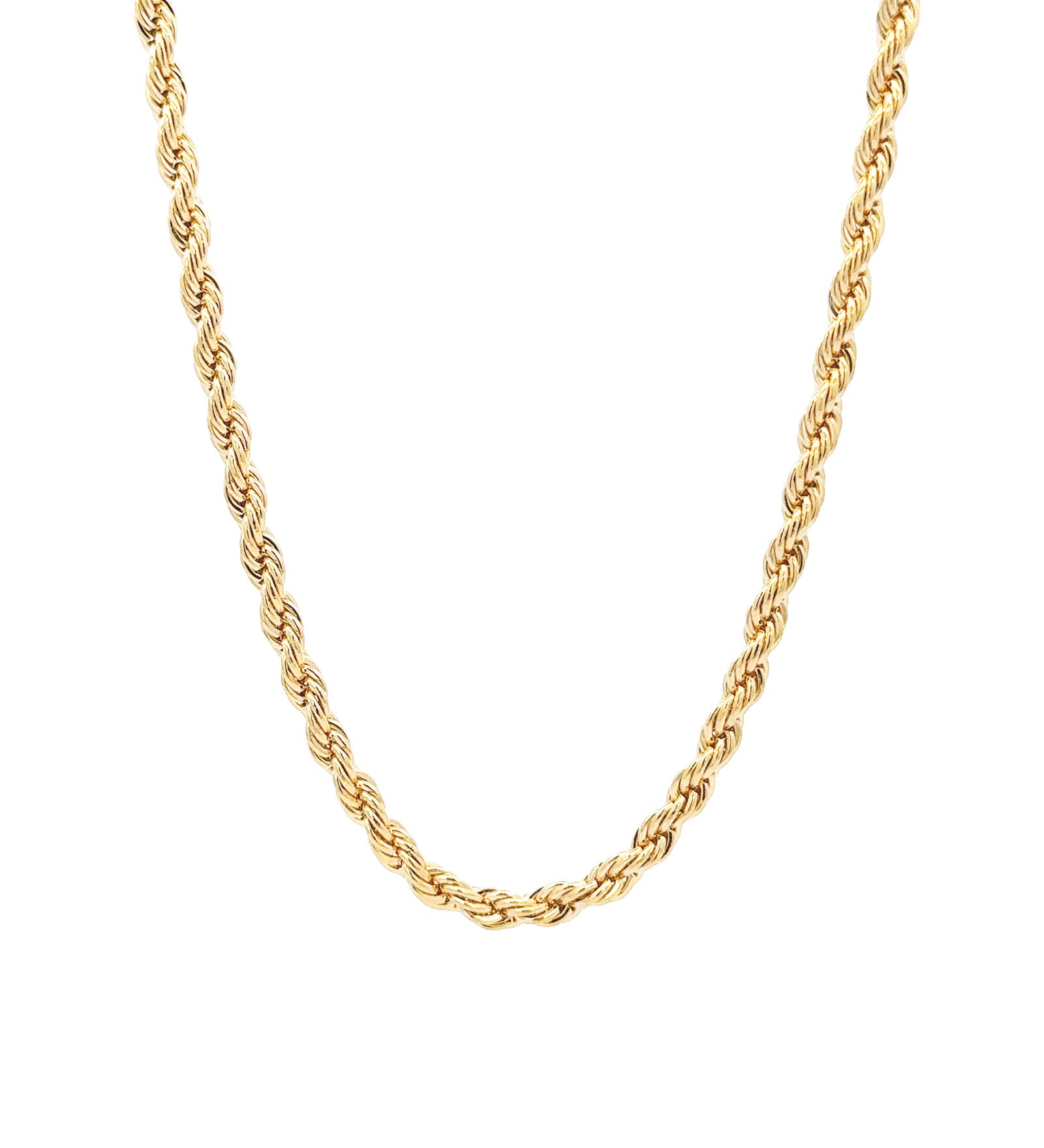 Baseline-Rope Chain | 4mm-Necklaces-18k Gold Plated-16"-Blue Ruby Jewellery-Vancouver Canada