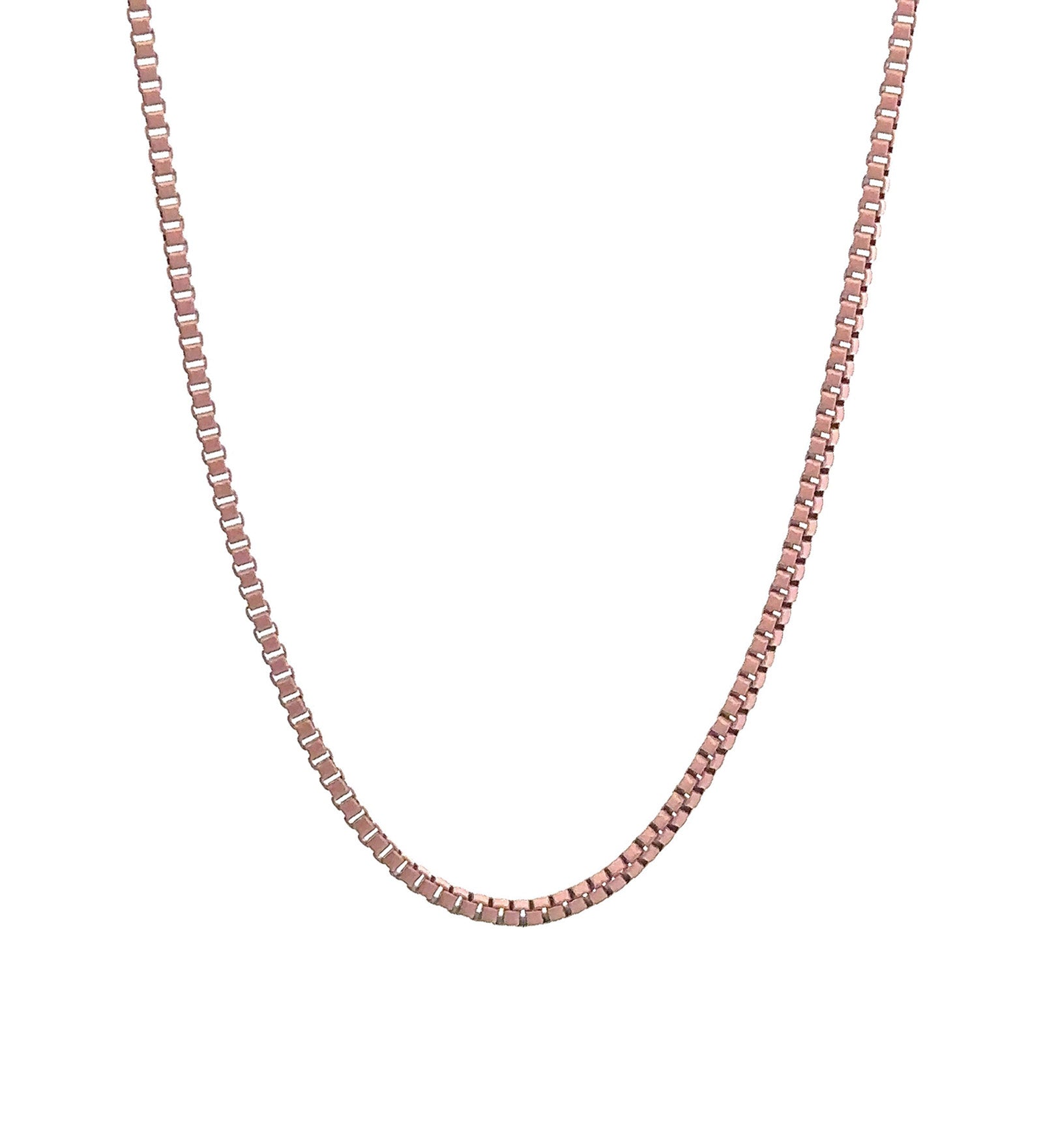 Box Enamel Necklace 18k Gold Plated, Nude Enamel
