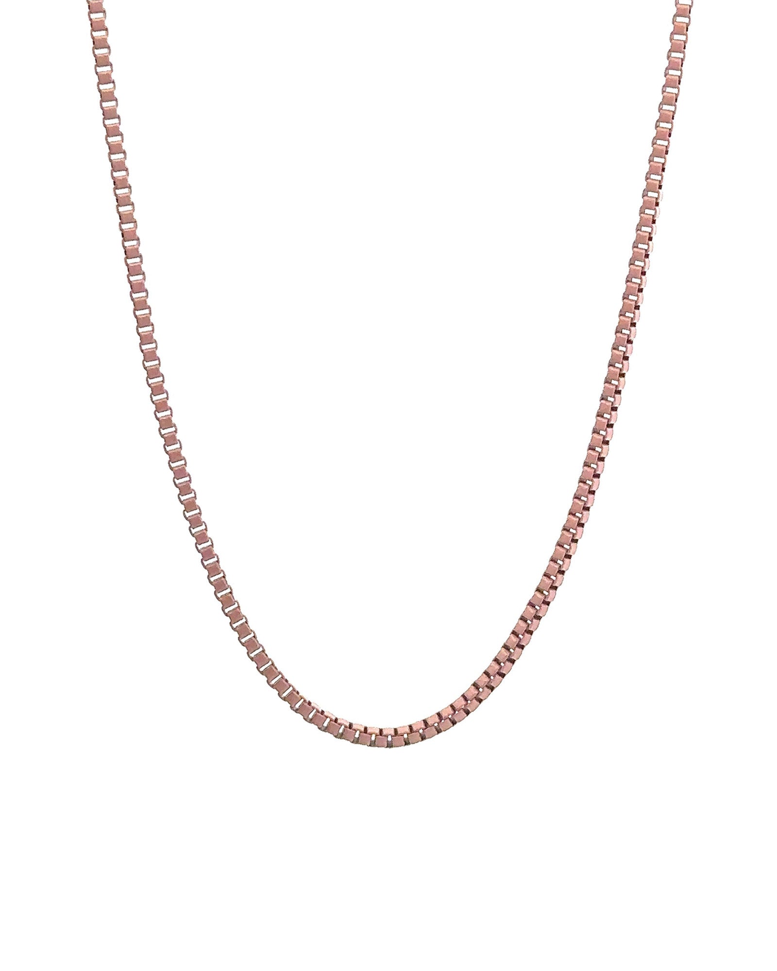 Box Enamel Necklace 18k Gold Plated, Nude Enamel