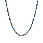 Baseline-Tennis CZ Necklace | 2mm-Necklaces-18k Gold Plated, Dark Blue Cubic Zirconia-Blue Ruby Jewellery-Vancouver Canada