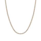 Baseline-Tennis CZ Necklace | 2mm-Necklaces-18k Gold Plated, Cubic Zirconia-Blue Ruby Jewellery-Vancouver Canada