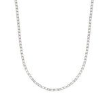 Baseline-Tennis CZ Necklace | 2mm-Necklaces-Rhodium Plated, Cubic Zirconia-Blue Ruby Jewellery-Vancouver Canada