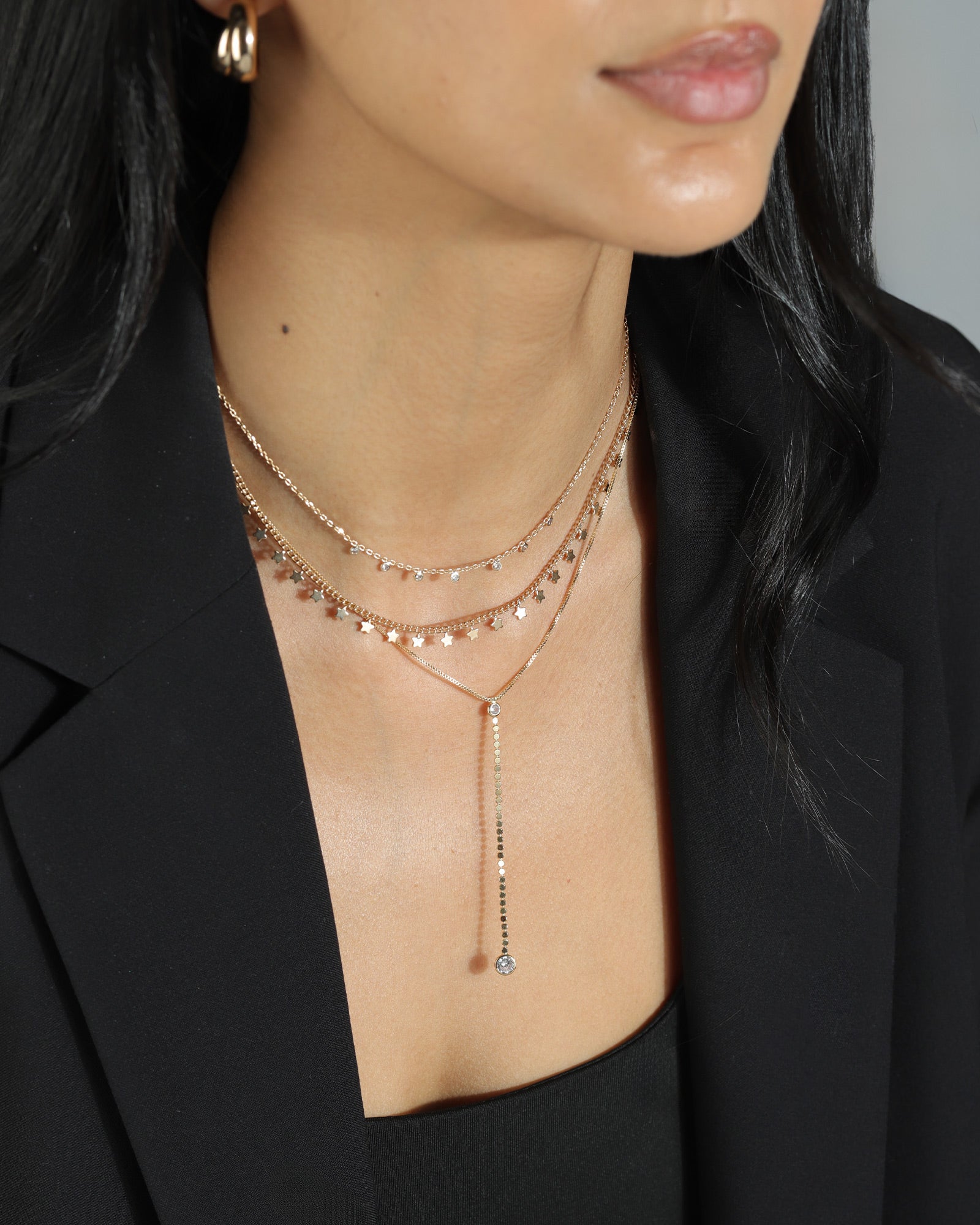 Star Dangle Choker 18k Gold Plated