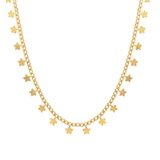 Baseline-Star Dangle Choker-Necklaces-18k Gold Plated-Blue Ruby Jewellery-Vancouver Canada