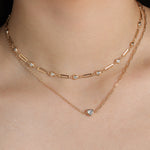 Baseline-Heart CZ Mix Chain Necklace-Necklaces-Blue Ruby Jewellery-Vancouver Canada