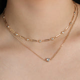 Baseline-Heart CZ Mix Chain Necklace-Necklaces-Blue Ruby Jewellery-Vancouver Canada