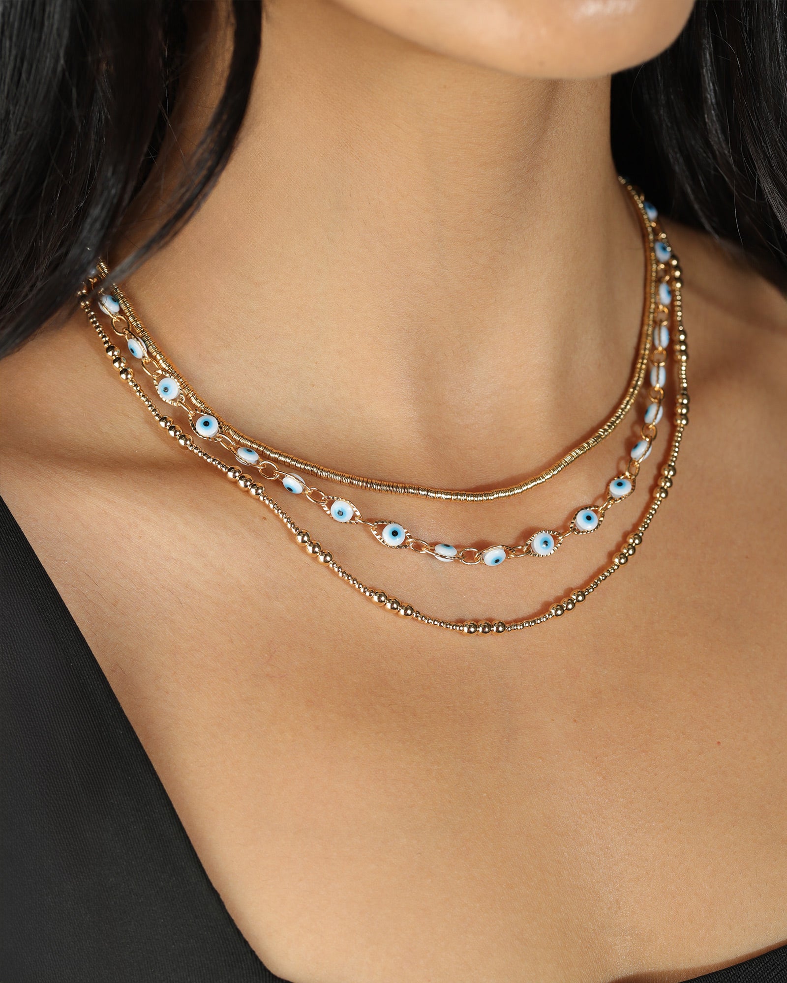Mix Ball Chain Necklace 18k Gold Plated