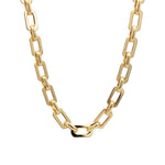 Oval Square Link Necklace 18k Gold Plated
