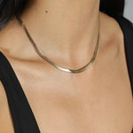 Herringbone Necklace | 4mm 18k Gold Plated
