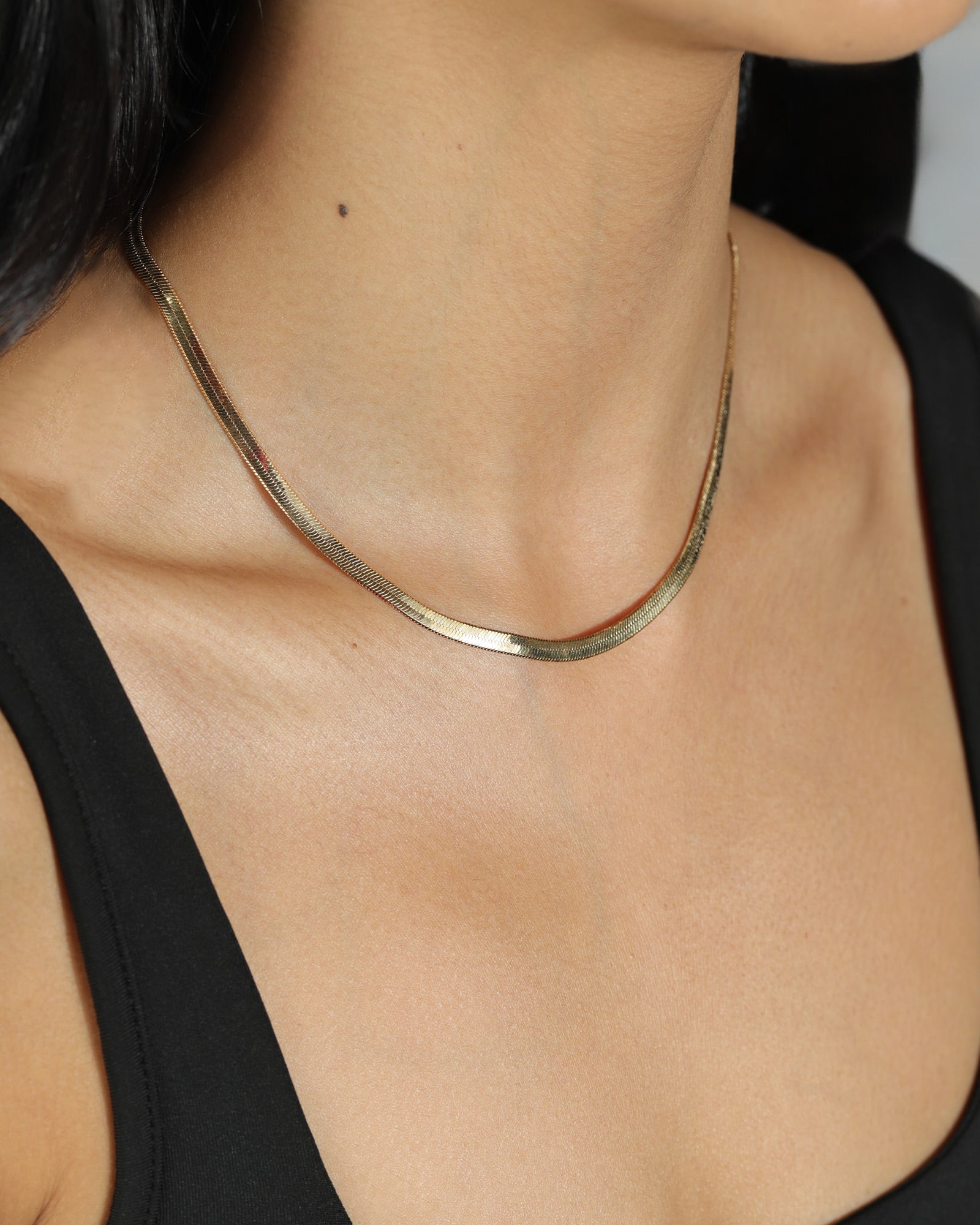 Herringbone Necklace | 4mm 18k Gold Plated