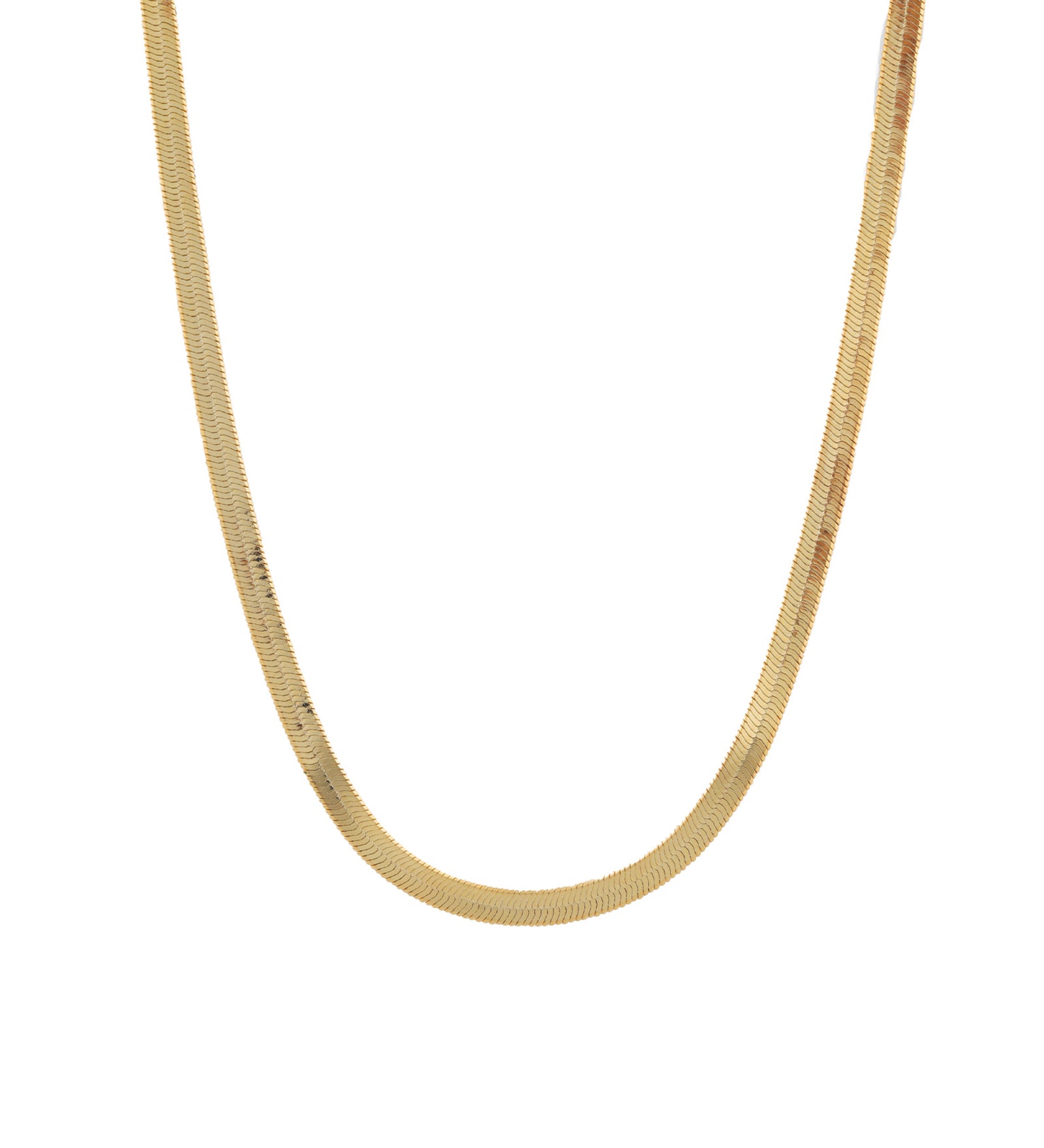 Baseline-Herringbone Necklace | 4mm-Necklaces-18k Gold Plated-Blue Ruby Jewellery-Vancouver Canada