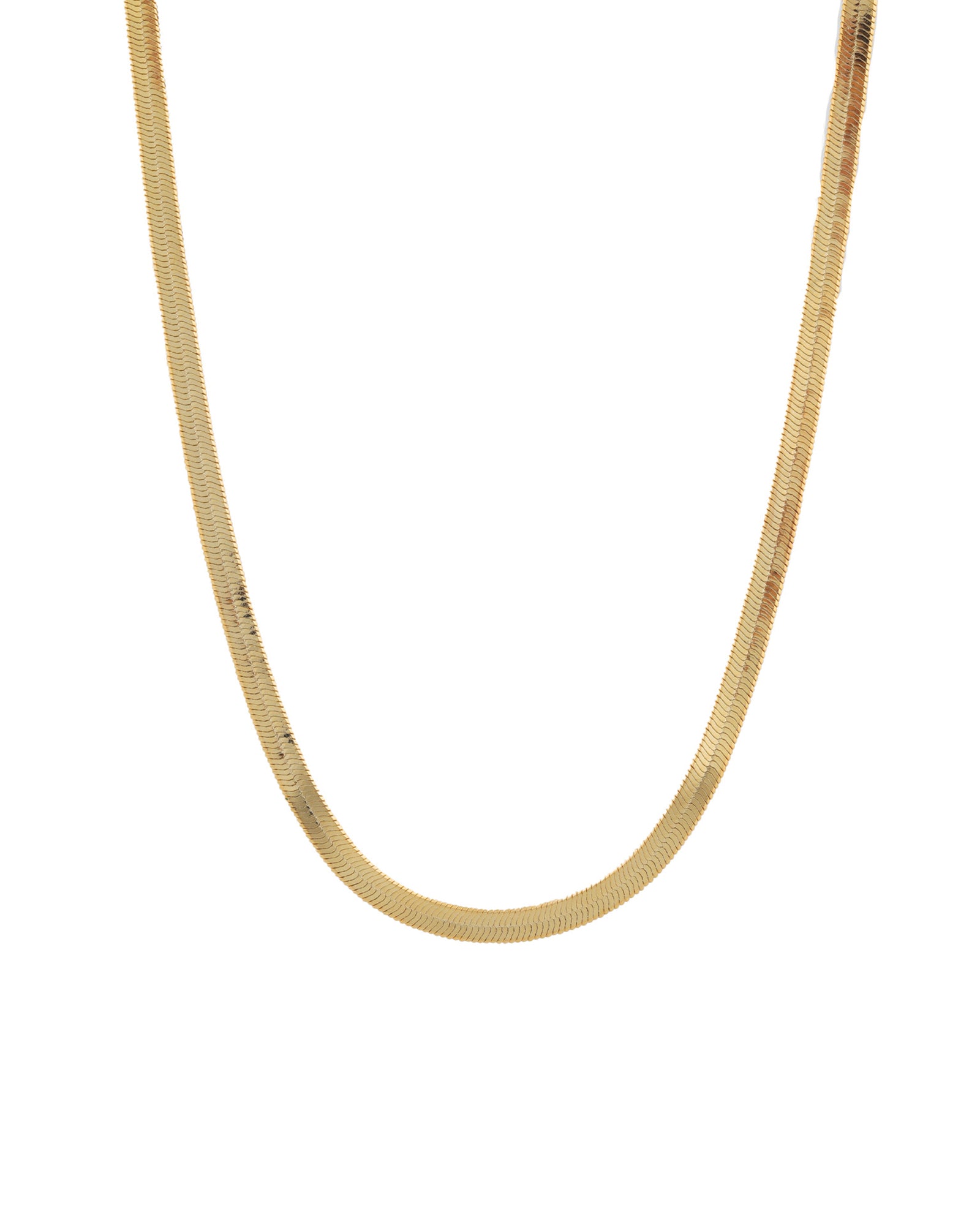 Baseline-Herringbone Necklace | 4mm-Necklaces-18k Gold Plated-Blue Ruby Jewellery-Vancouver Canada