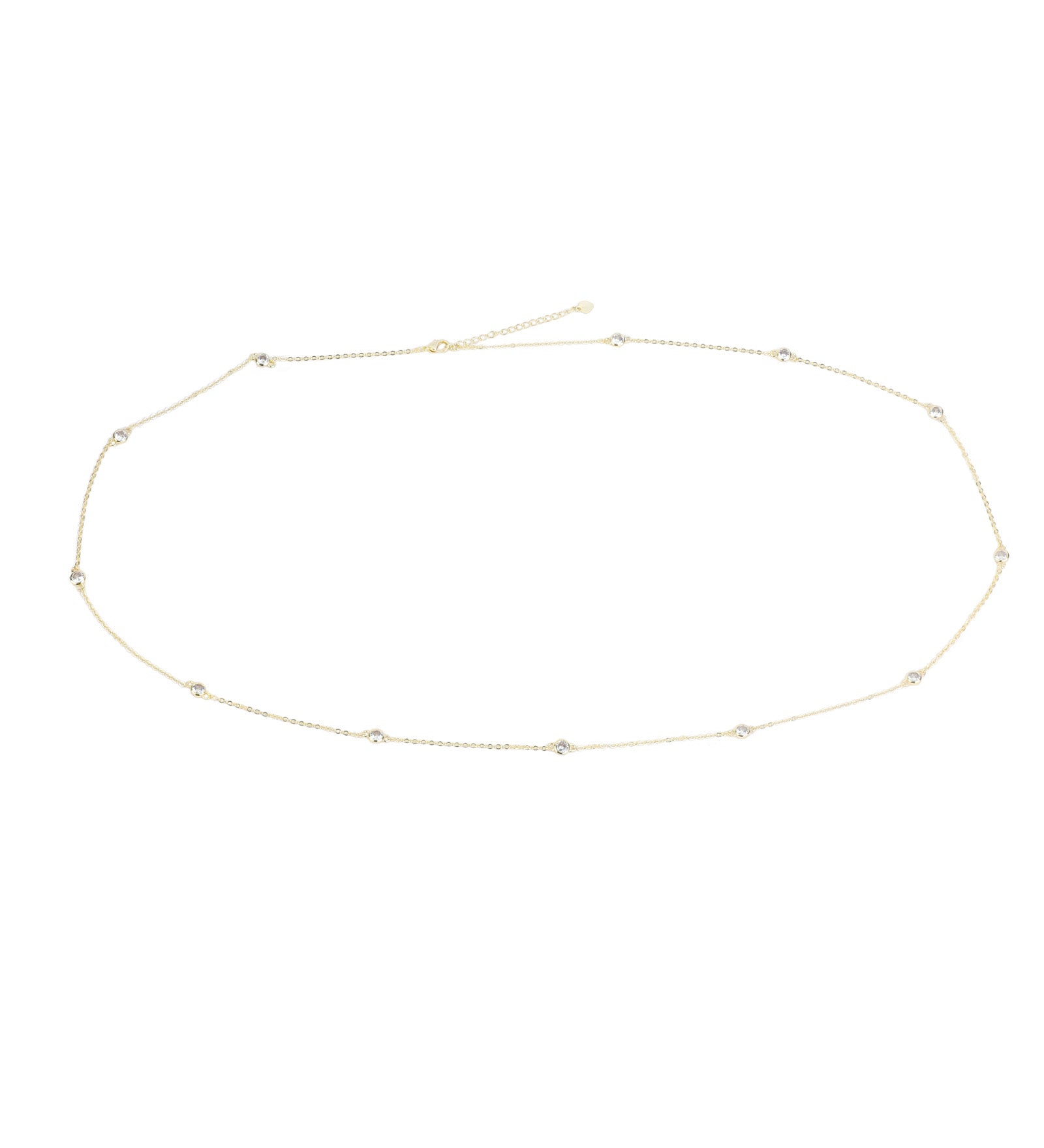 Baseline-CZ Station Belly Chain-Body Jewellery-18k Gold Plated, Cubic Zirconia-Blue Ruby Jewellery-Vancouver Canada