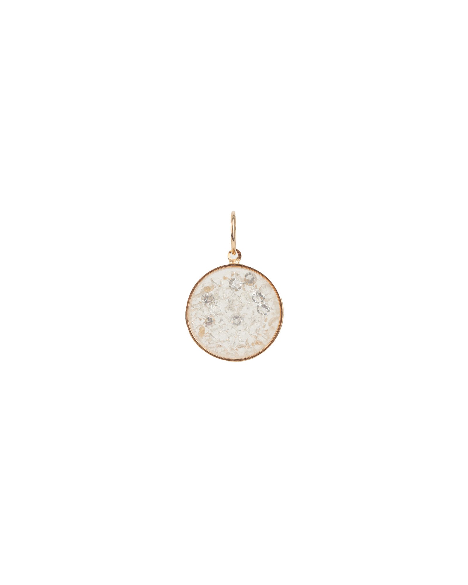Baseline-Round Shaker CZ Charm-Necklaces-18k Gold Plated, Cubic Zirconia-Blue Ruby Jewellery-Vancouver Canada