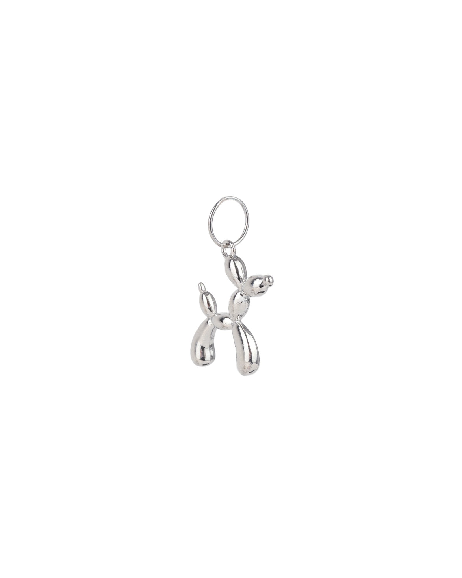 Dog Balloon Charm Rhodium Plated