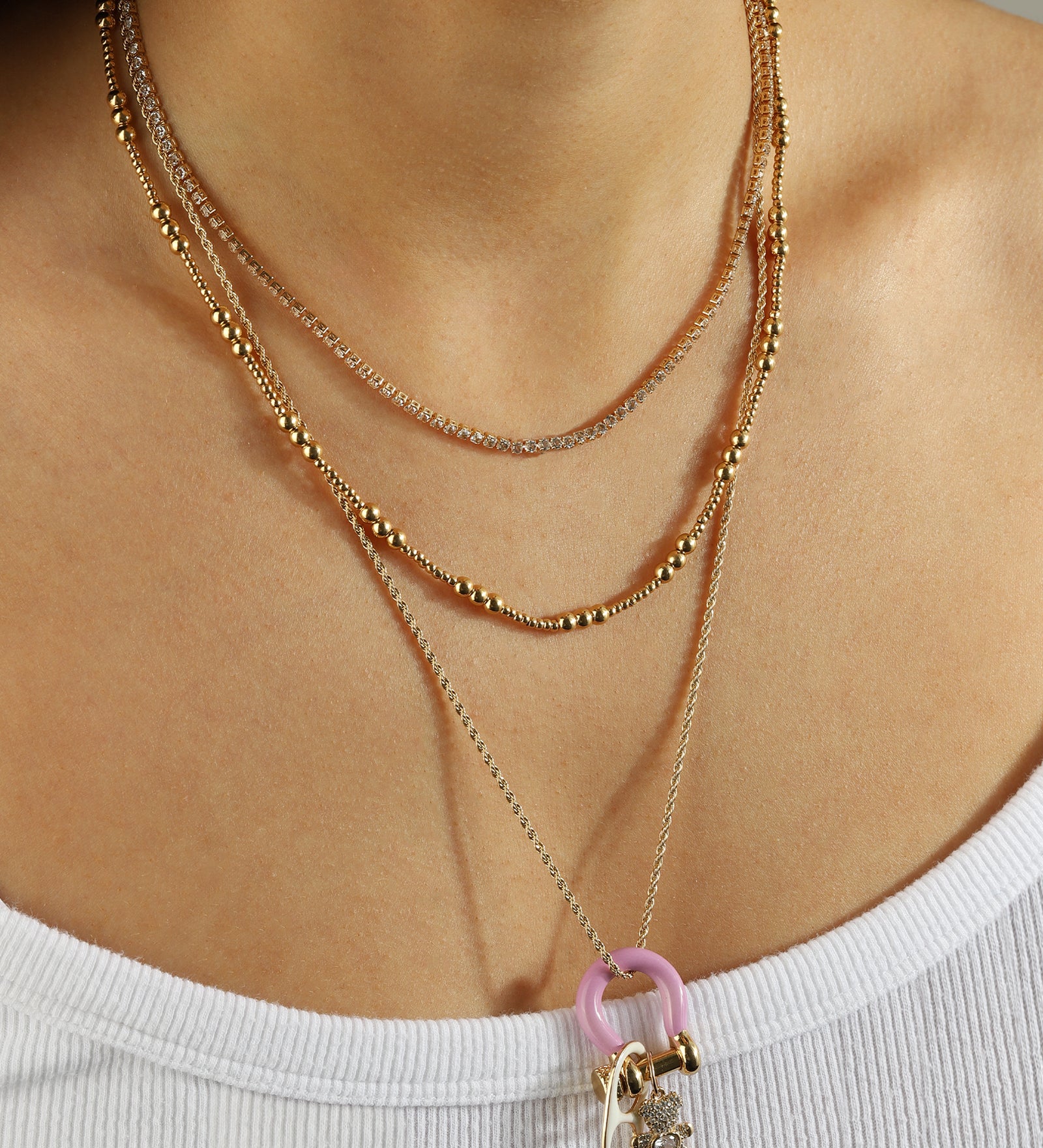Baseline-Enamel Carabiner-Necklaces-Blue Ruby Jewellery-Vancouver Canada
