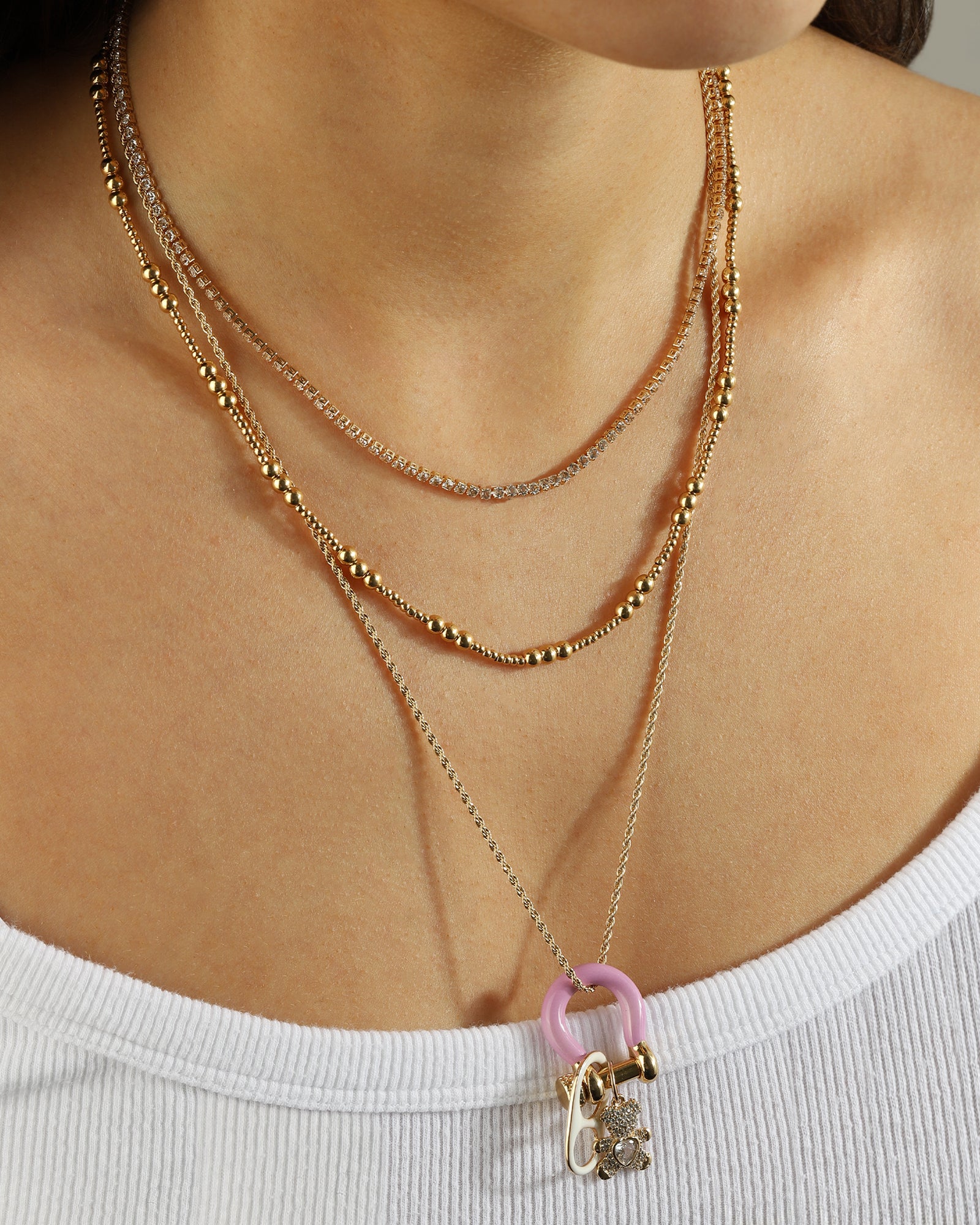 Baseline-Enamel Carabiner-Necklaces-Blue Ruby Jewellery-Vancouver Canada
