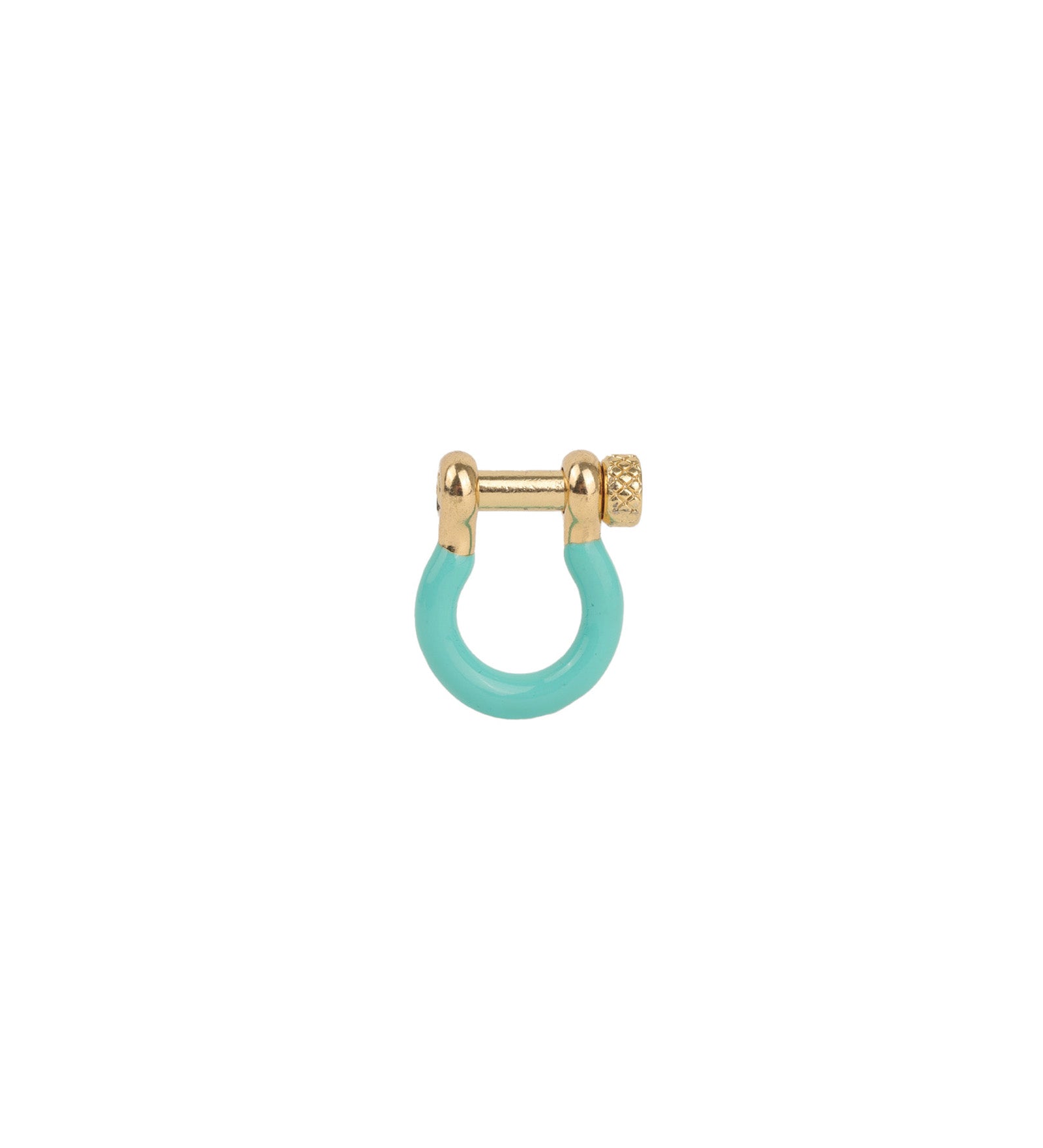 Baseline-Enamel Carabiner-Necklaces-18k Gold Plated, Turqouise Enamel-Blue Ruby Jewellery-Vancouver Canada
