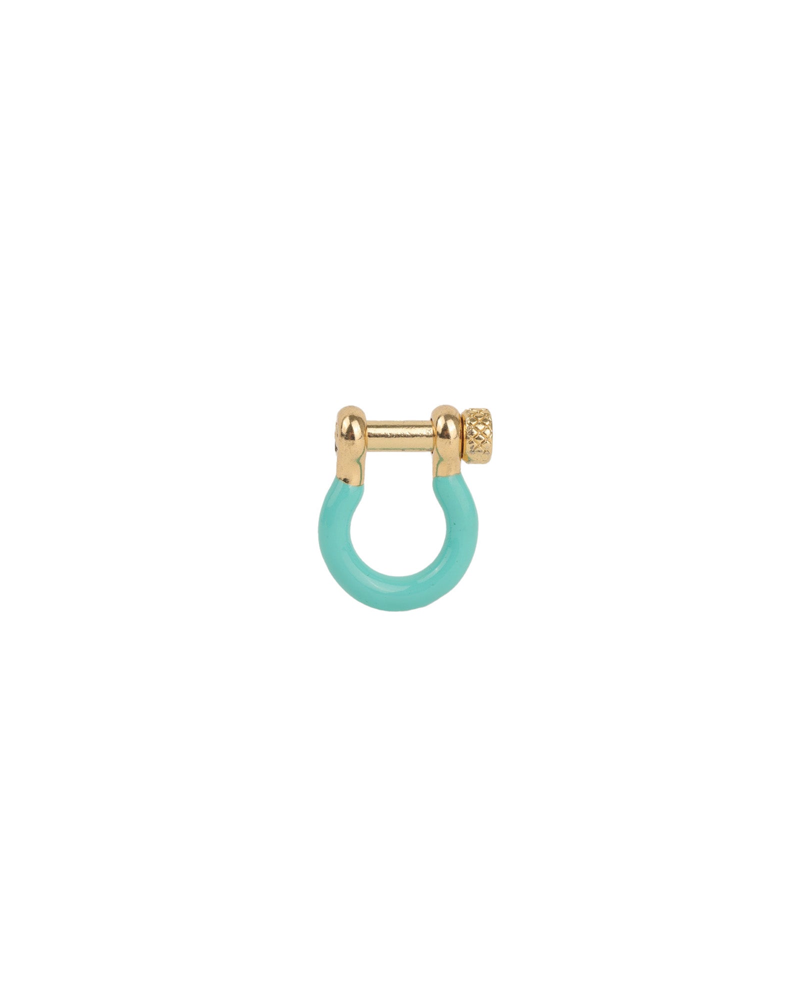 Baseline-Enamel Carabiner-Necklaces-18k Gold Plated, Turqouise Enamel-Blue Ruby Jewellery-Vancouver Canada