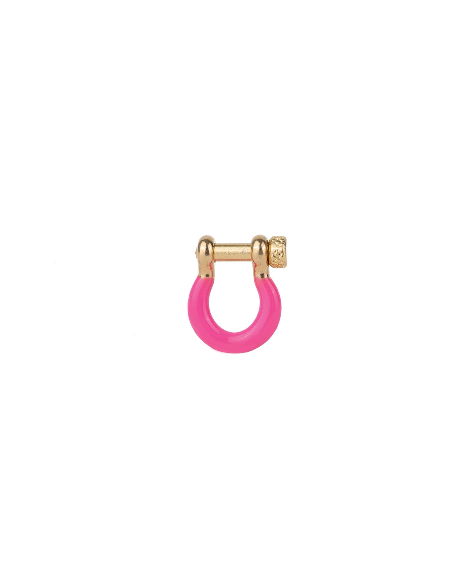 Baseline-Enamel Carabiner-Necklaces-18k Gold Plated, Hot Pink Enamel-Blue Ruby Jewellery-Vancouver Canada