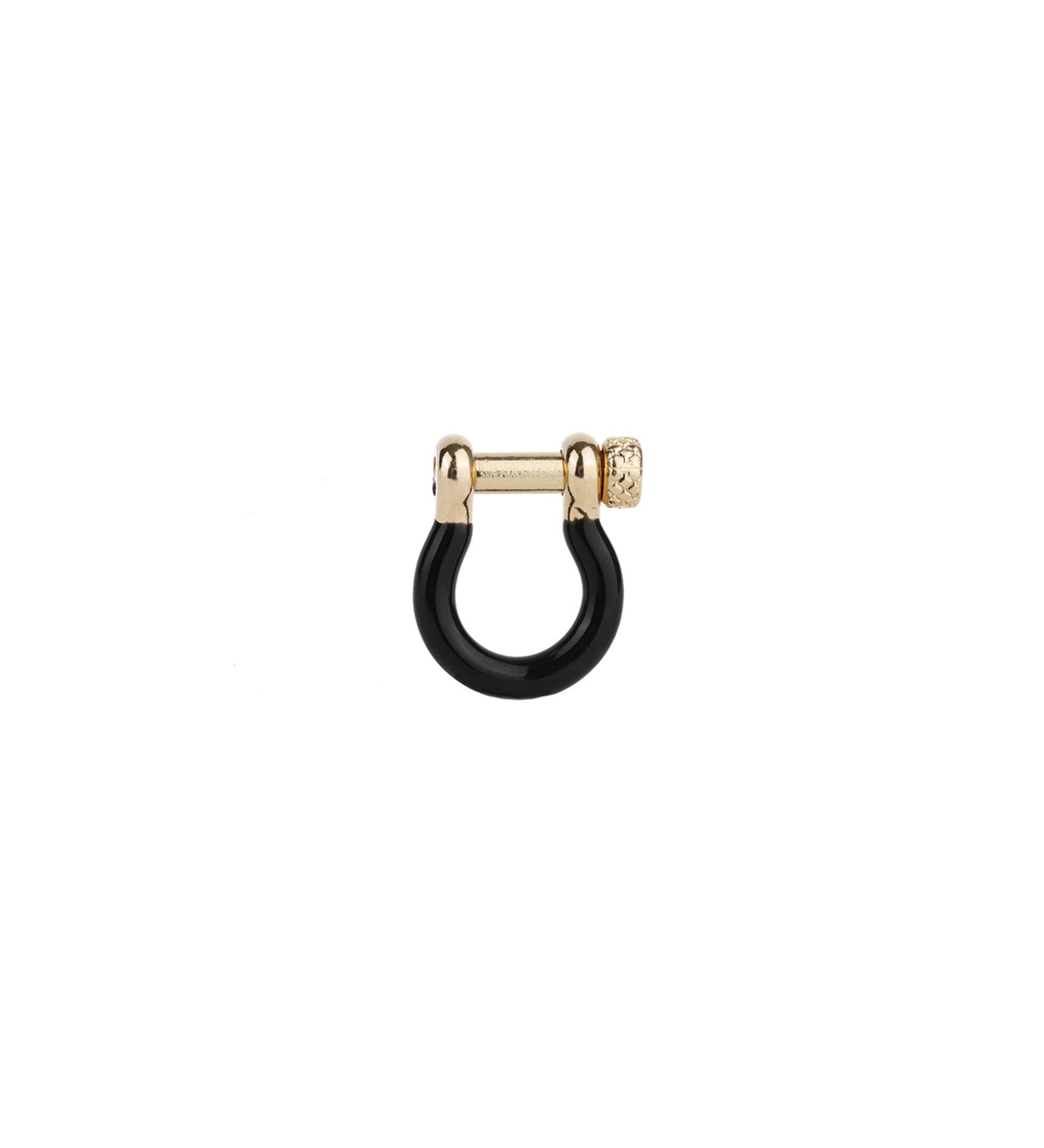 Enamel Carabiner 18k Gold Plated, Black Enamel