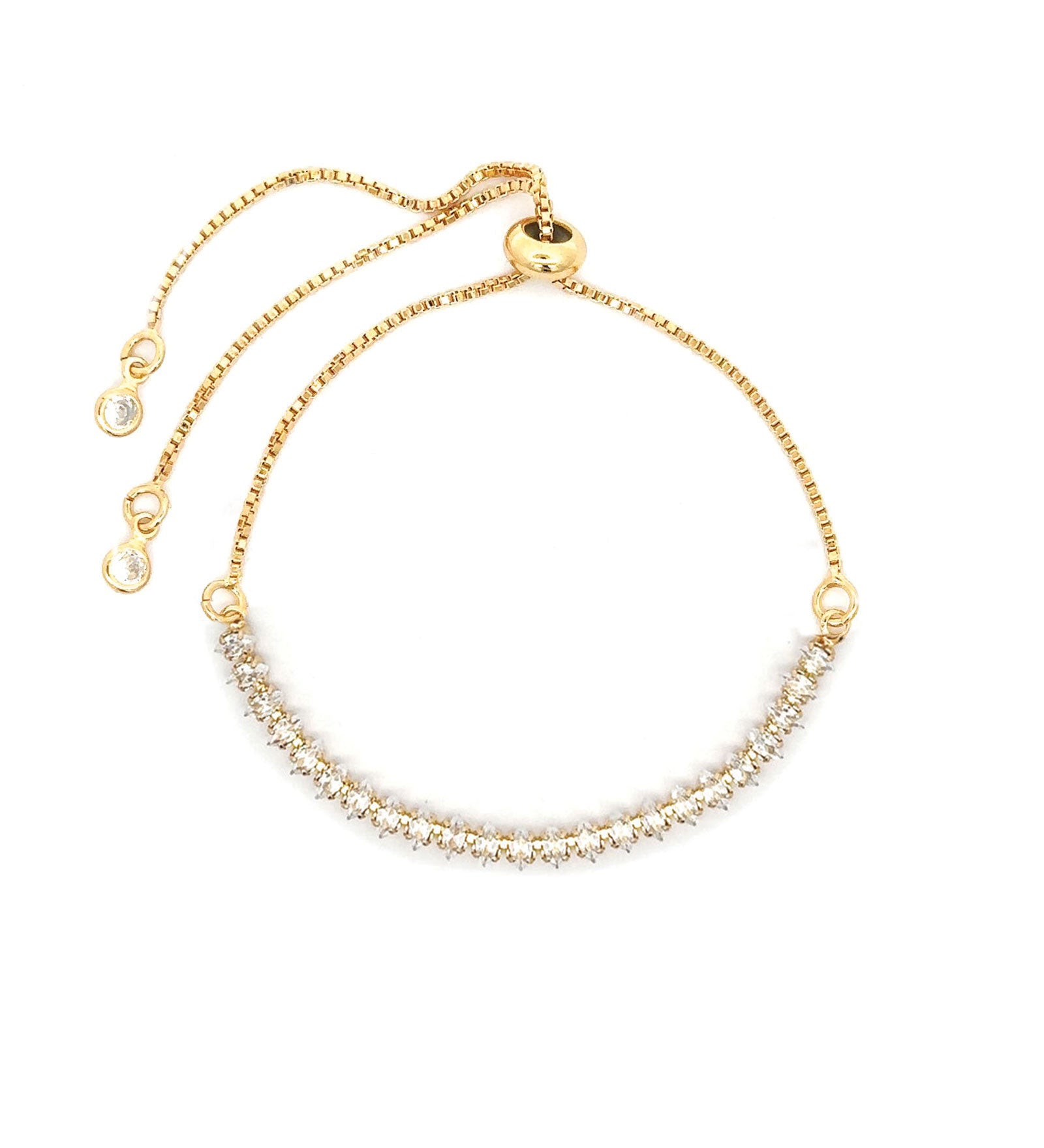 Baseline-Marquise Pull Bracelet-Bracelets-18k Gold Plated, Cubic Zirconia-Blue Ruby Jewellery-Vancouver Canada