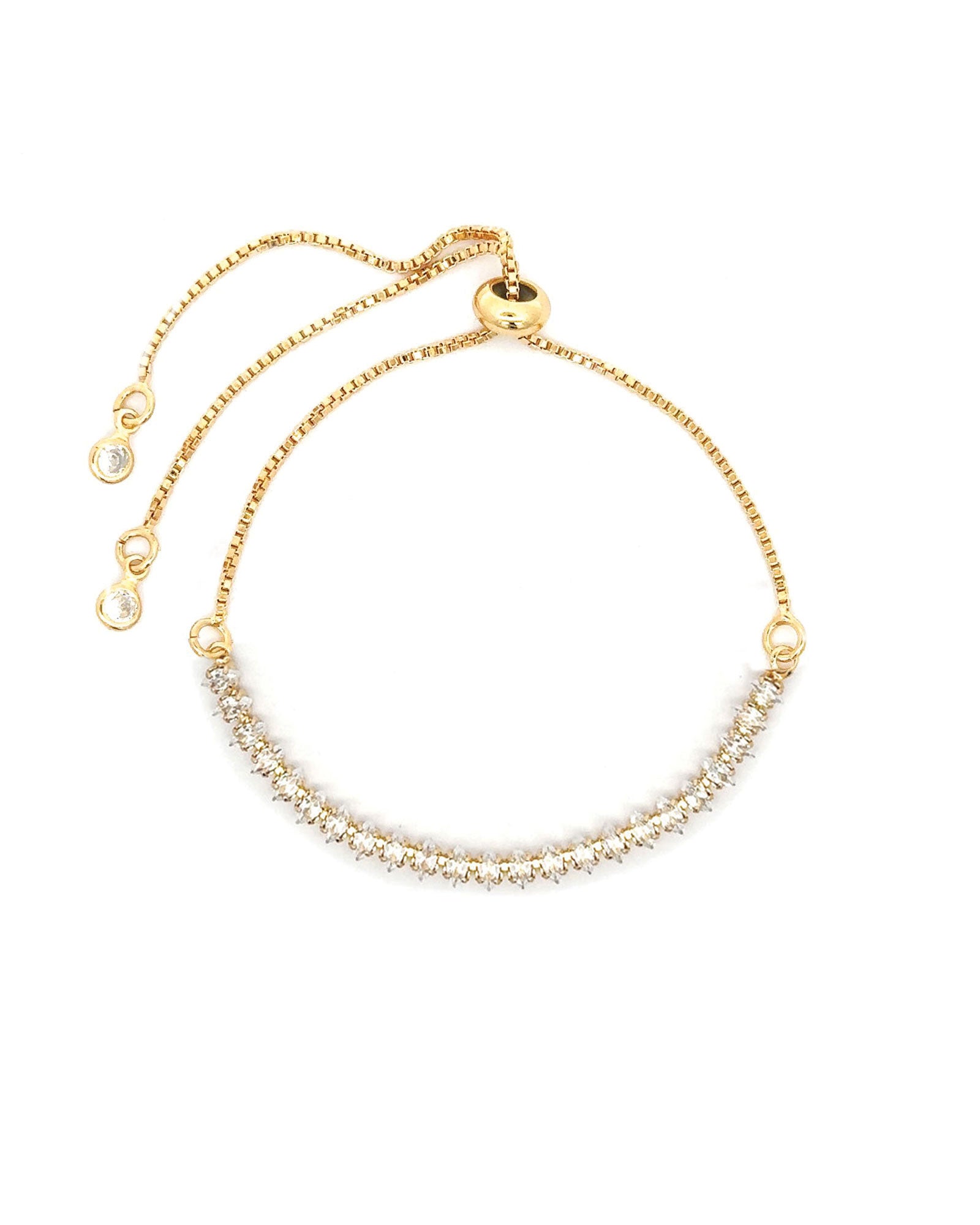 Baseline-Marquise Pull Bracelet-Bracelets-18k Gold Plated, Cubic Zirconia-Blue Ruby Jewellery-Vancouver Canada
