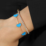 Round CZ Pull Bracelet 18k Gold Plated, Cubic Zirconia