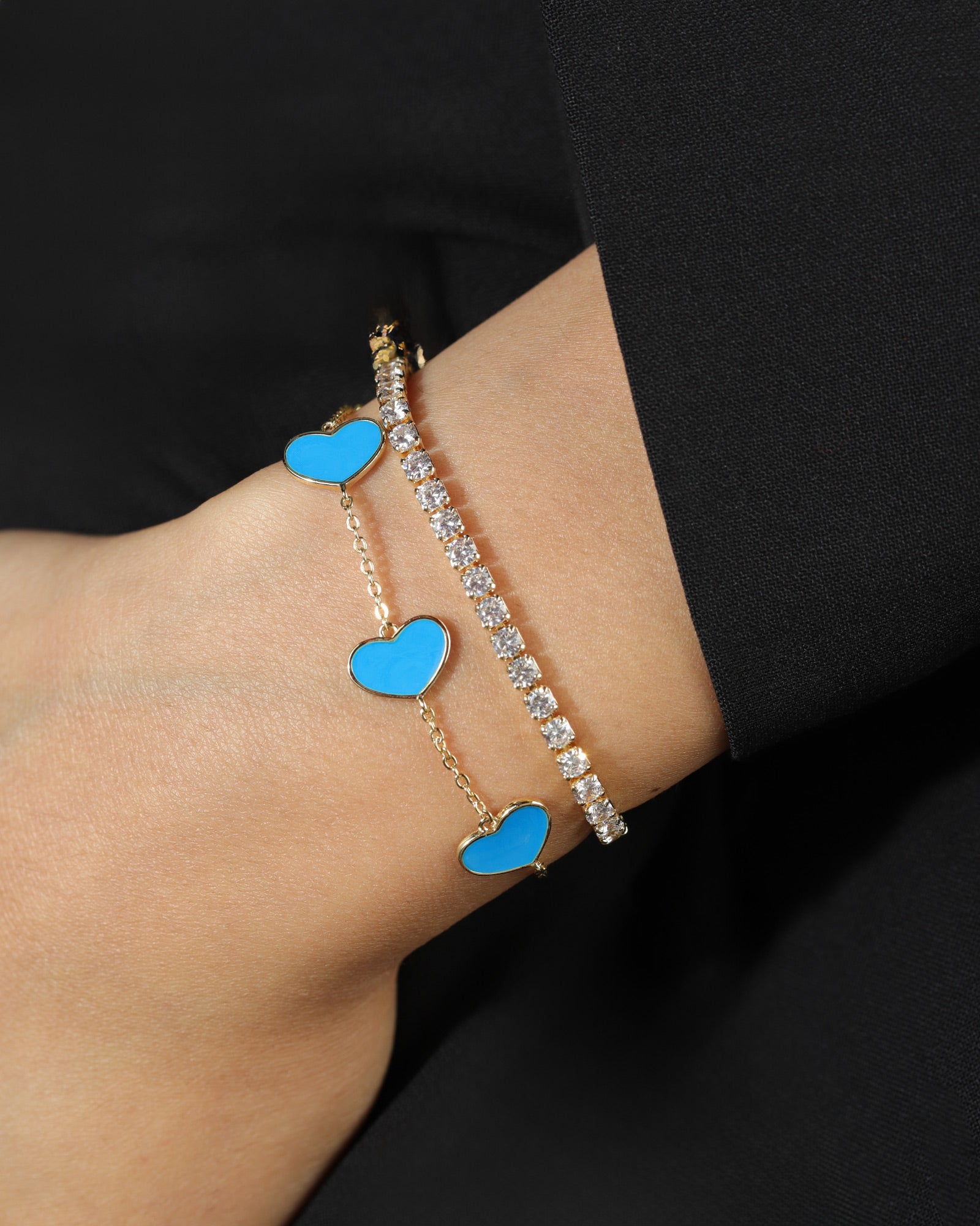 Round CZ Pull Bracelet 18k Gold Plated, Cubic Zirconia