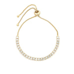 Round CZ Pull Bracelet 18k Gold Plated, Cubic Zirconia