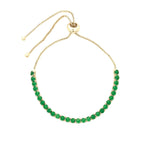 Round CZ Pull Bracelet 18k Gold Plated, Emerald Cubic Zirconia