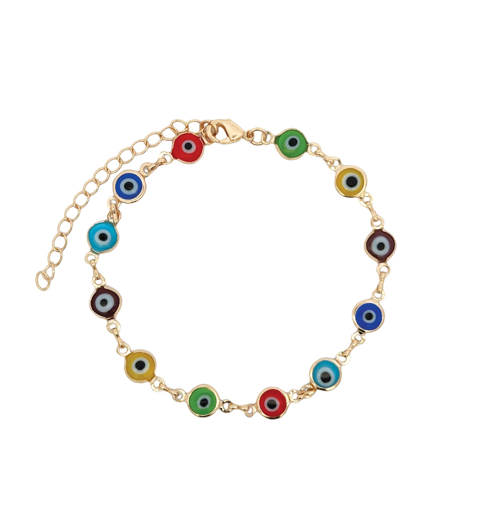 Baseline-Evil Eye Multi Bracelet-Bracelets-18k Gold Plated, Enamel-Blue Ruby Jewellery-Vancouver Canada