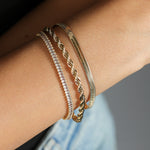 Baguette CZ Bracelet 18k Gold Plated, Cubic Zirconia
