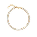 Baseline-Baguette CZ Bracelet-Bracelets-18k Gold Plated, Cubic Zirconia-Blue Ruby Jewellery-Vancouver Canada