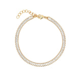 Baseline-Baguette CZ Bracelet-Bracelets-18k Gold Plated, Cubic Zirconia-Blue Ruby Jewellery-Vancouver Canada