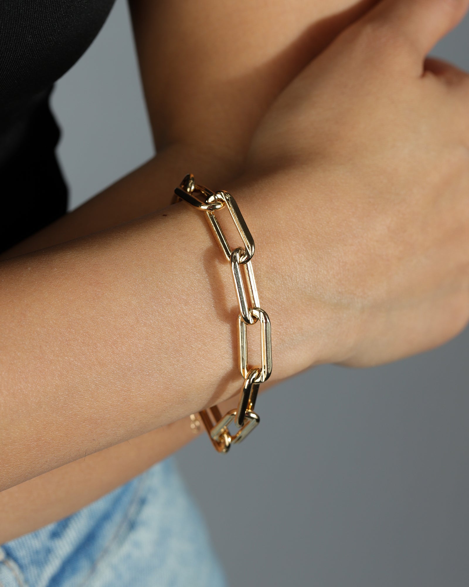 Paperclip Bracelet | 9mm 18k Gold Plated