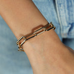 Paperclip Bracelet | 9mm 18k Gold Plated