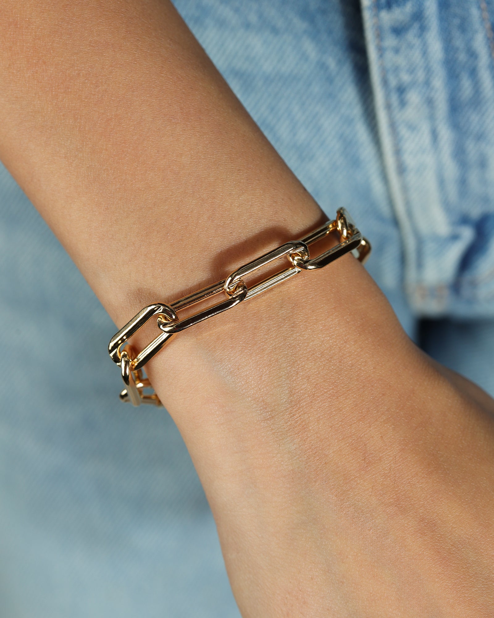 Paperclip Bracelet | 9mm 18k Gold Plated
