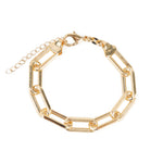 Baseline-Paperclip Bracelet | 9mm-Bracelets-18k Gold Plated-Blue Ruby Jewellery-Vancouver Canada