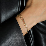2 Row Herringbone Disc Bracelet 18k Gold Plated
