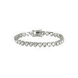 Baseline-Tennis Heart Bezel CZ Bracelet-Bracelets-Rhodium Plated, Cubic Zirconia-Blue Ruby Jewellery-Vancouver Canada