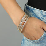 Rectangle CZ Pavé Cuff 18k Gold Plated, Cubic Zirconia