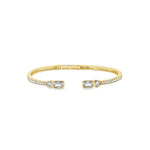 Rectangle CZ Pavé Cuff 18k Gold Plated, Cubic Zirconia