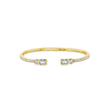 Rectangle CZ Pavé Cuff 18k Gold Plated, Cubic Zirconia