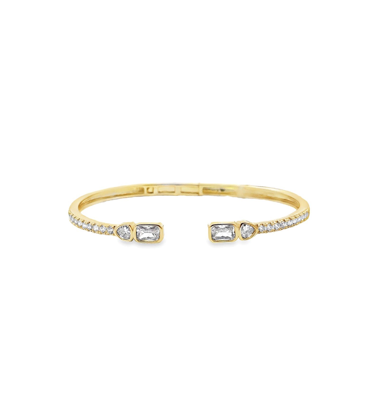 Rectangle CZ Pavé Cuff 18k Gold Plated, Cubic Zirconia