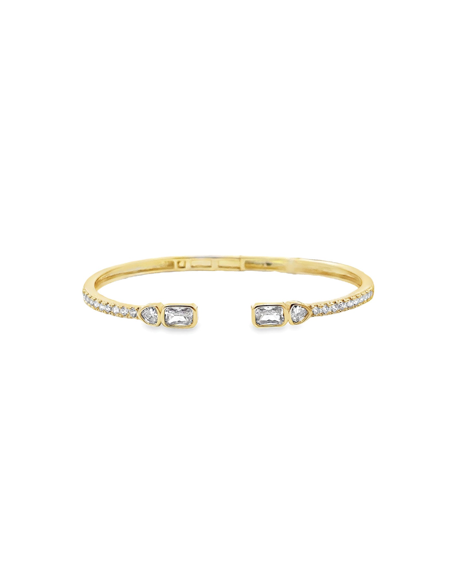 Rectangle CZ Pavé Cuff 18k Gold Plated, Cubic Zirconia