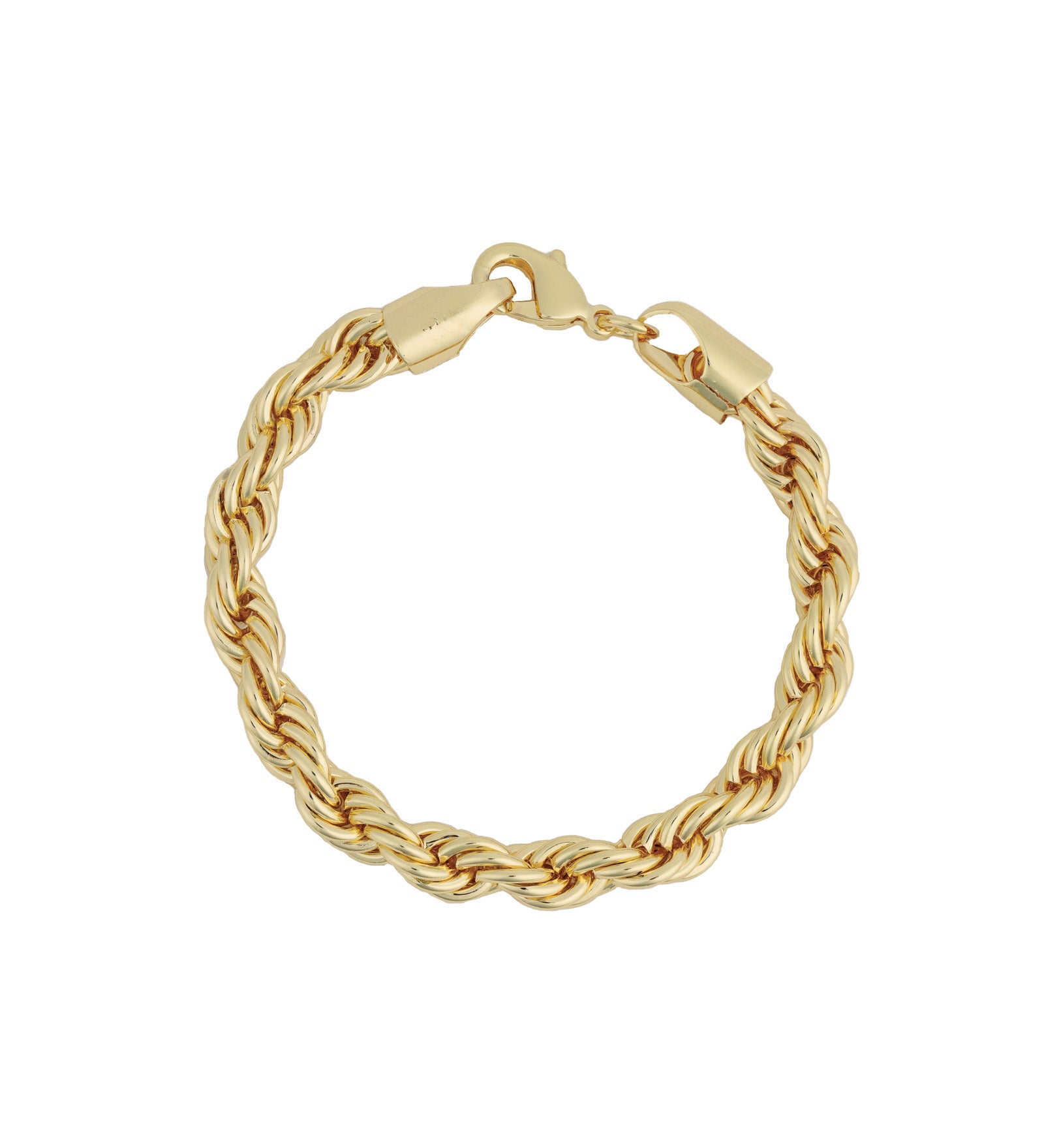 Rope Chain Bracelet | 7mm 18k Gold Plated