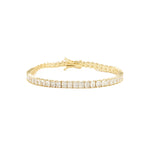 Baseline-Square CZ Tennis Bracelet-Bracelets-18k Gold Plated, Cubic Zirconia-Blue Ruby Jewellery-Vancouver Canada