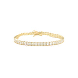 Baseline-Square CZ Tennis Bracelet-Bracelets-18k Gold Plated, Cubic Zirconia-Blue Ruby Jewellery-Vancouver Canada