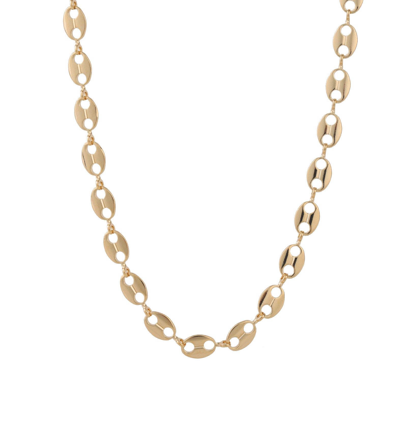 Oval Mariner Link Necklace 18k Gold Plated